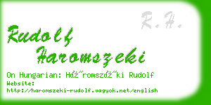 rudolf haromszeki business card